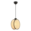 Luster na sajli DRUM 1xE27/60W/230V bež/crna