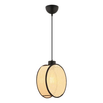 Luster na sajli DRUM 1xE27/60W/230V bež/crna