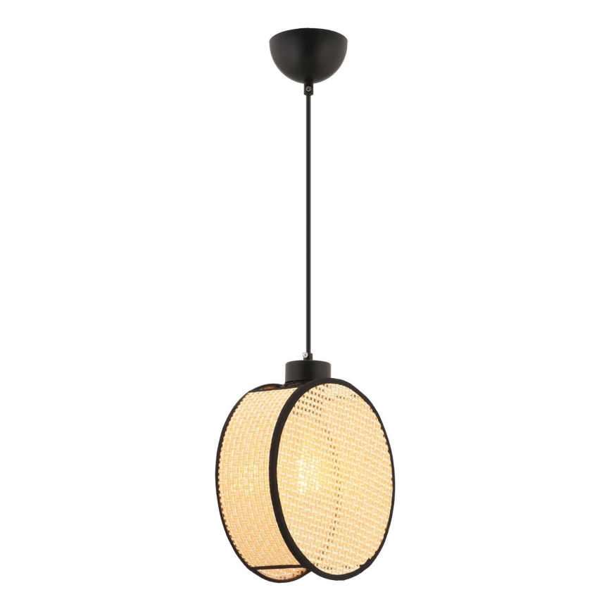 Luster na sajli DRUM 1xE27/60W/230V bež/crna