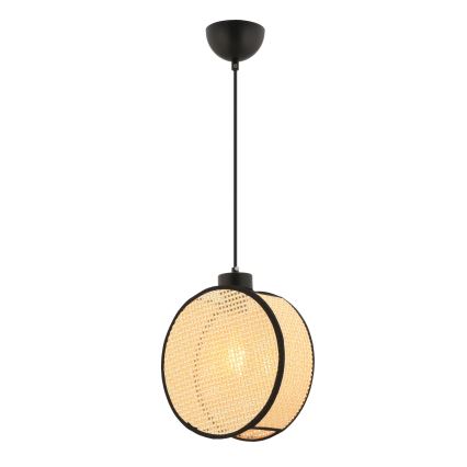 Luster na sajli DRUM 1xE27/60W/230V bež/crna