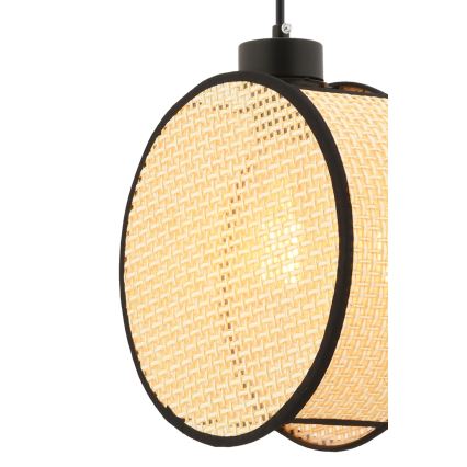 Luster na sajli DRUM 1xE27/60W/230V bež/crna