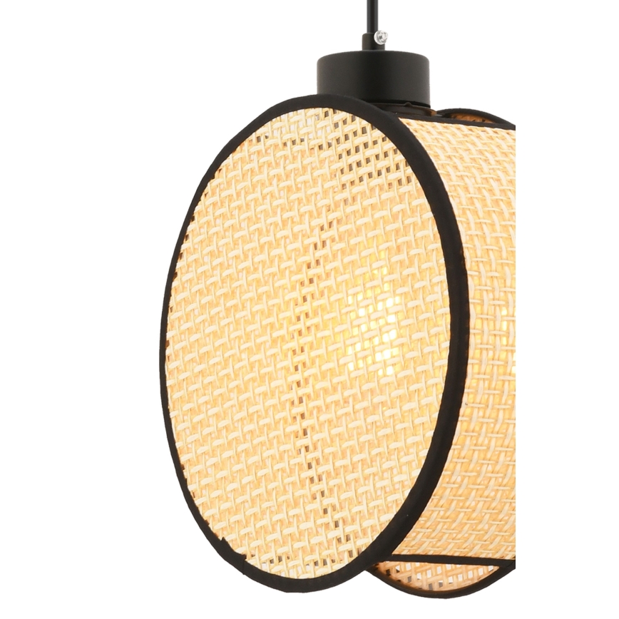 Luster na sajli DRUM 1xE27/60W/230V bež/crna