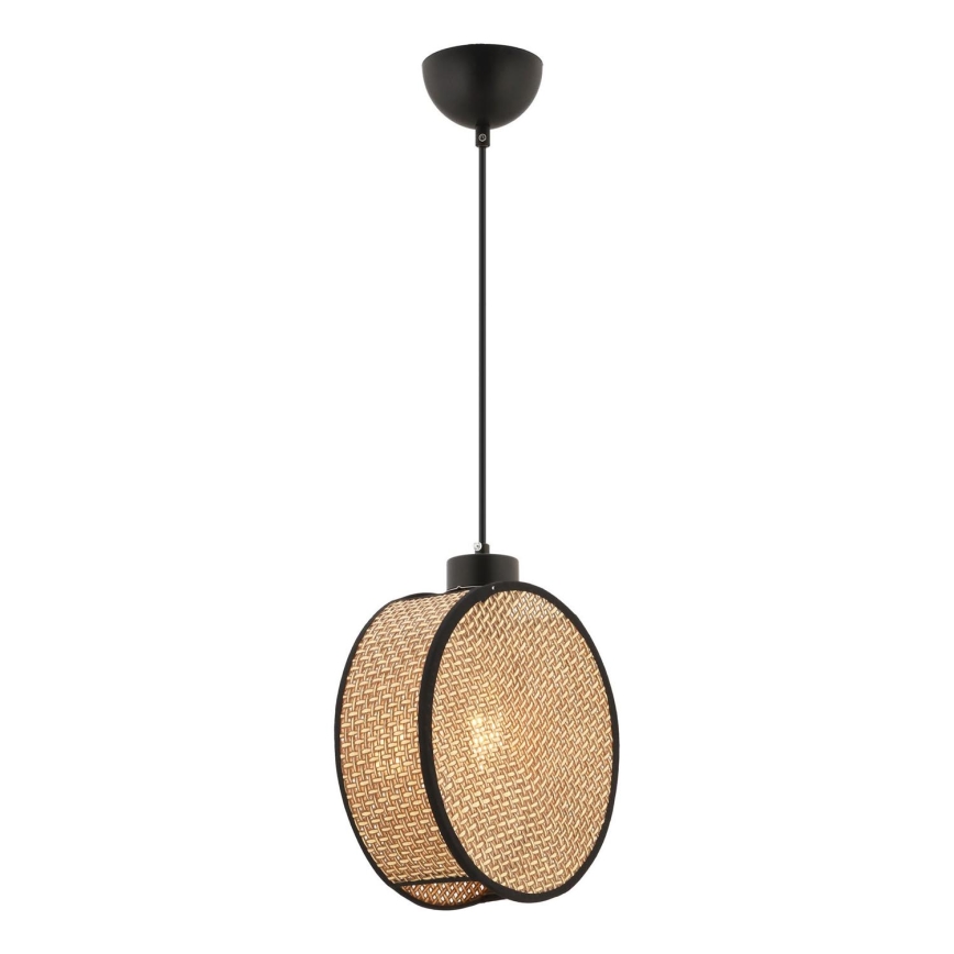 Luster na sajli DRUM 1xE27/60W/230V smeđa/crna