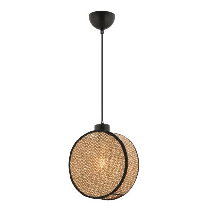 Luster na sajli DRUM 1xE27/60W/230V smeđa/crna