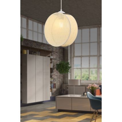 Luster na sajli DRUM 1xE27/60W/230V u krem boji