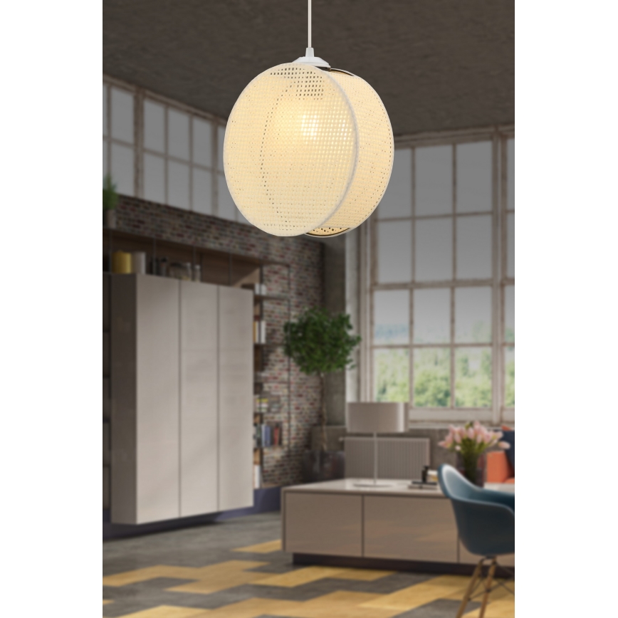 Luster na sajli DRUM 1xE27/60W/230V u krem boji
