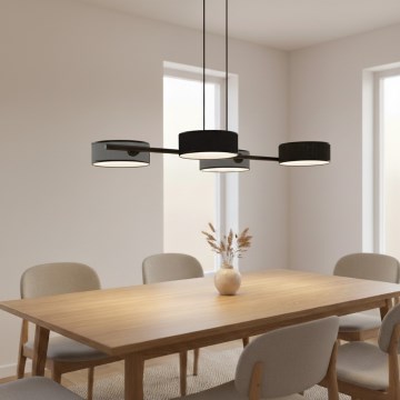 Luster na sajli DRUMZ 4xE14/10W/230V crna/siva