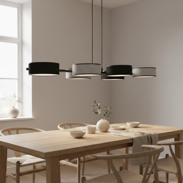 Luster na sajli DRUMZ 6xE14/10W/230V crna/siva