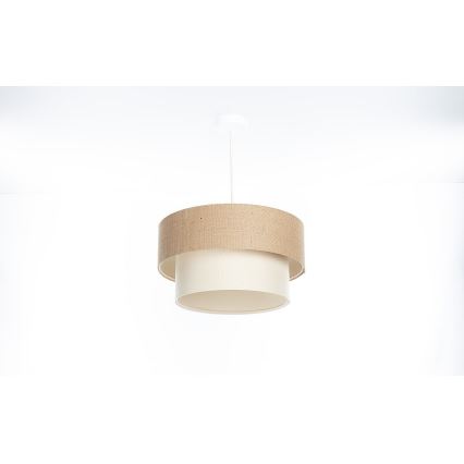 Luster na sajli DUO 1xE27/60W/230V Ø 40 cm bež/krem