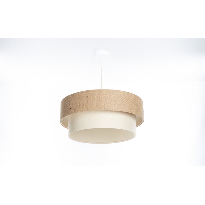Luster na sajli DUO 1xE27/60W/230V Ø 50 cm bež/krem