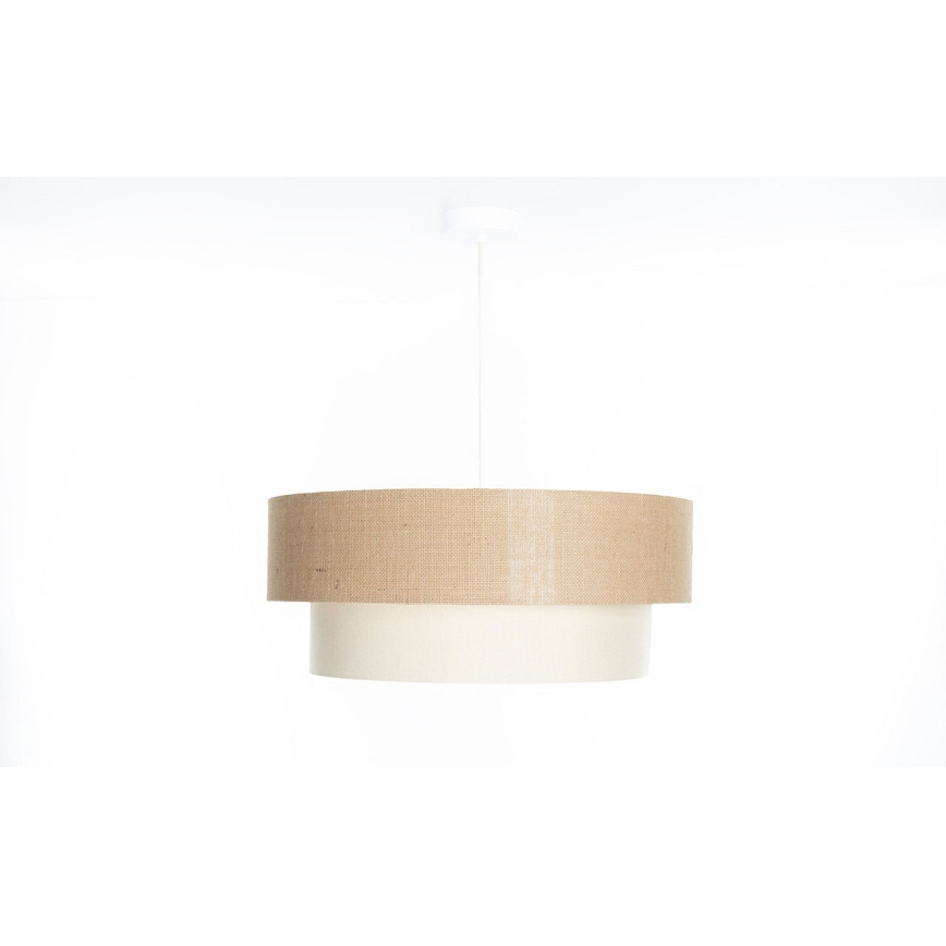 Luster na sajli DUO 1xE27/60W/230V Ø 50 cm bež/krem