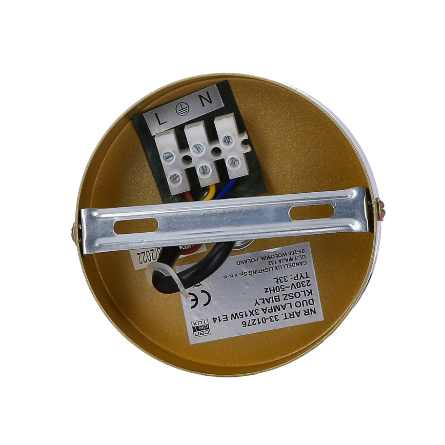 Luster na sajli DUO 3xE14/40W/230V zlatna/crna
