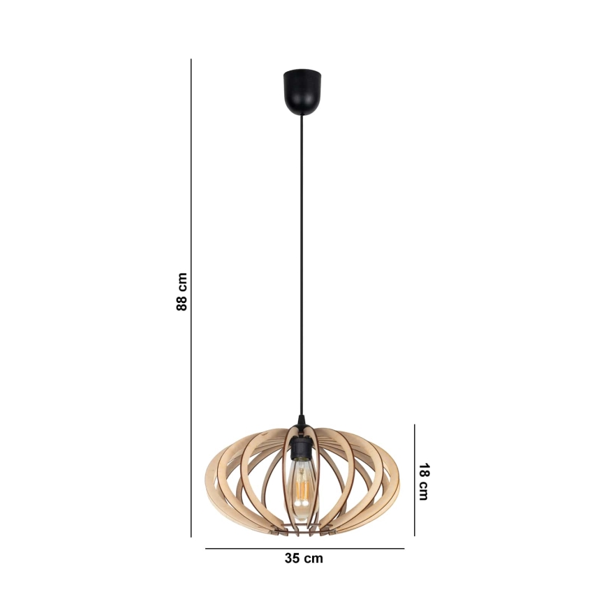 Luster na sajli EARTH 1xE27/60W/230V crna/bež