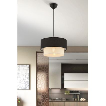 Luster na sajli ECHO 1xE27/60W/230V crna/krem
