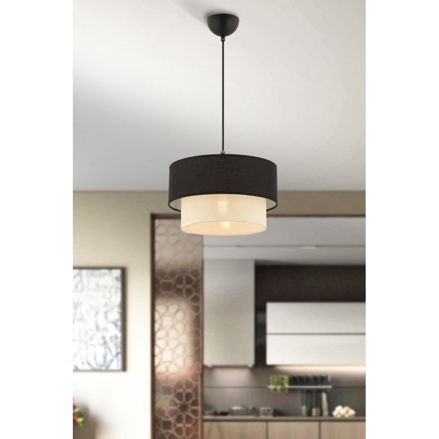 Luster na sajli ECHO 1xE27/60W/230V crna/krem