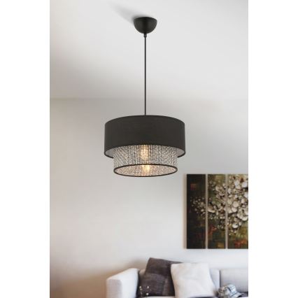 Luster na sajli ECHO 1xE27/60W/230V crna/siva