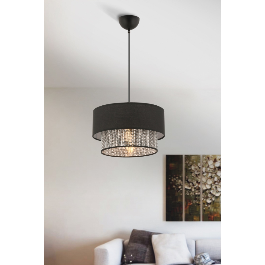 Luster na sajli ECHO 1xE27/60W/230V crna/siva