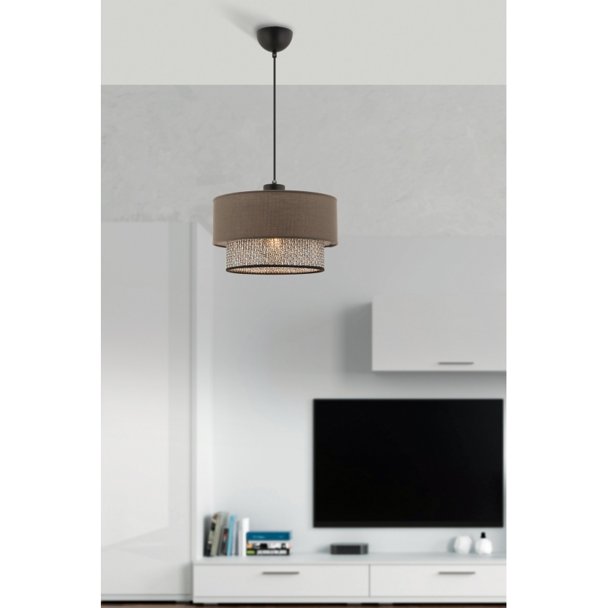 Luster na sajli ECHO 1xE27/60W/230V smeđa/siva