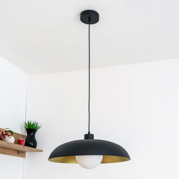 Luster na sajli ECLIPSE 1xE27/15W/230V crna/zlatna