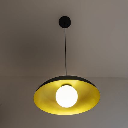 Luster na sajli ECLIPSE 1xE27/15W/230V crna/zlatna