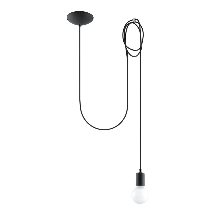 Luster na sajli EDISON 1 1xE27/60W/230V pauk crna