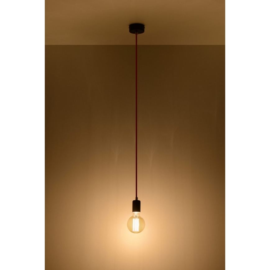 Luster na sajli EDISON 1xE27/60W/230V crna
