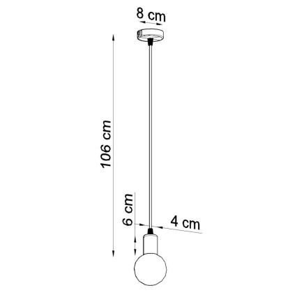 Luster na sajli EDISON 1xE27/60W/230V crna