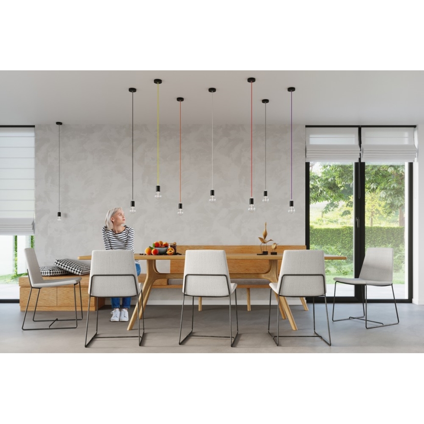 Luster na sajli EDISON 1xE27/60W/230V narančasta