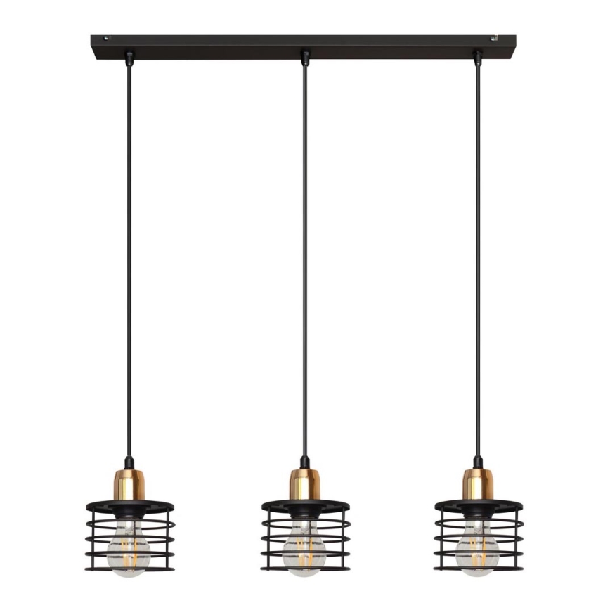 Luster na sajli EDISON 3xE27/15W/230V
