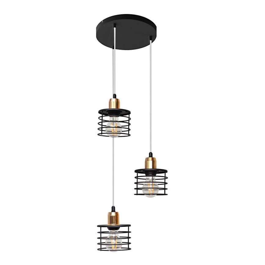Luster na sajli EDISON 3xE27/15W/230V