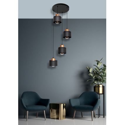 Luster na sajli EDISON 4xE27/15W/230V