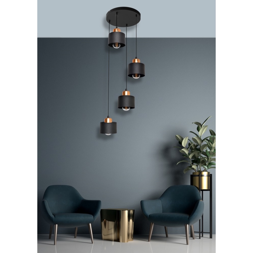 Luster na sajli EDISON 4xE27/15W/230V