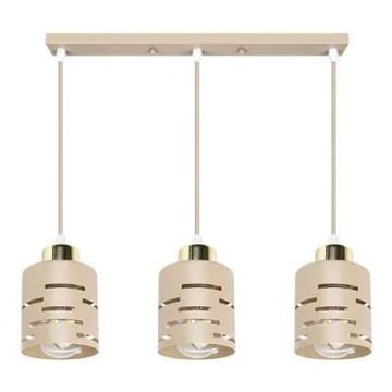 Luster na sajli ELEN 3xE27/35W/230V bež/zlatni