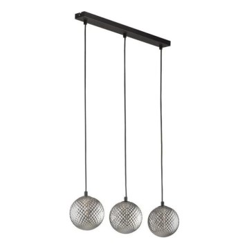 Luster na sajli ELENA 3xG9/6W/230V crna/dimno-siva