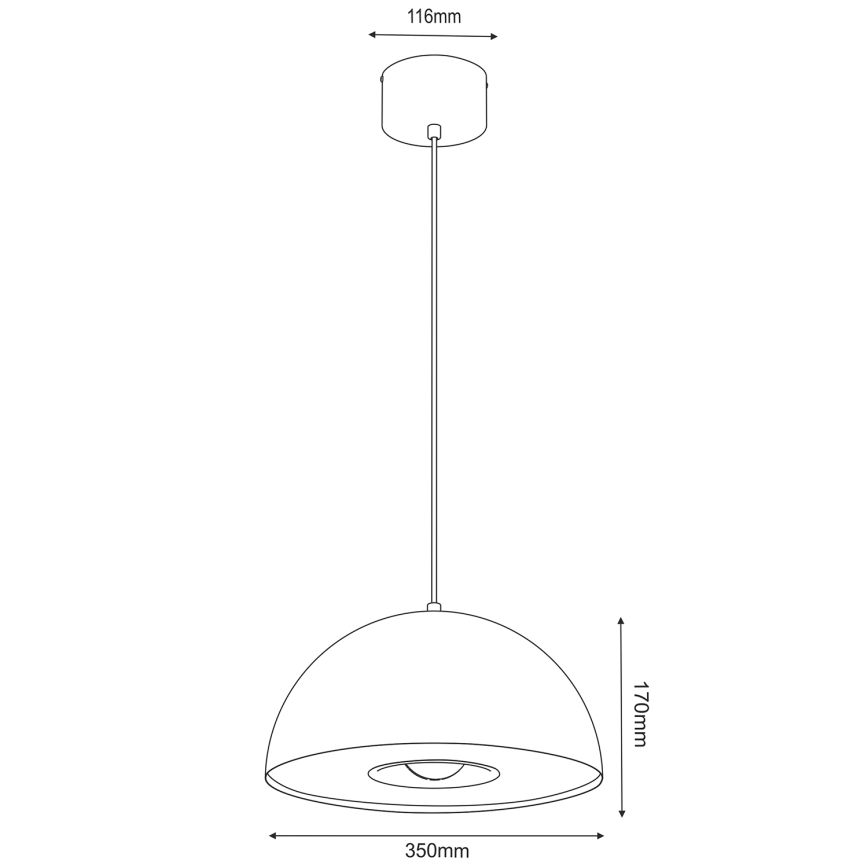 Luster na sajli ELGUND 1xE27/15W/230V pr. 35 cm crna