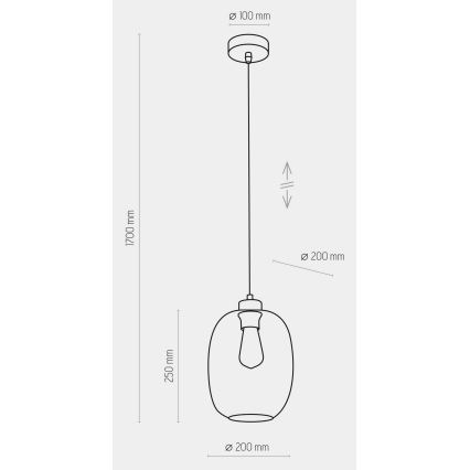 Luster na sajli ELIO 1xE27/15W/230V