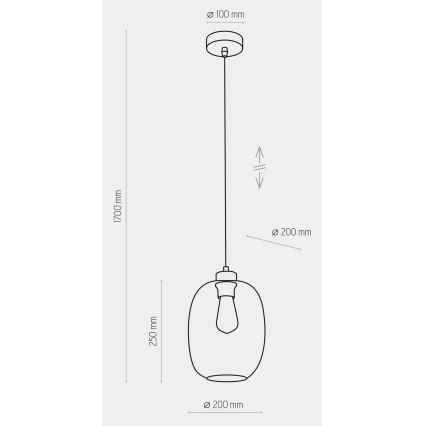 Luster na sajli ELIO 1xE27/15W/230V plava