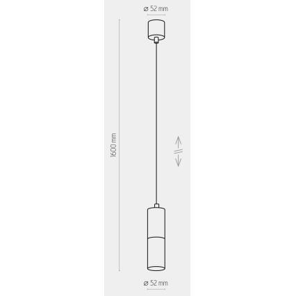 Luster na sajli ELIT 1xGU10/10W/230V crna