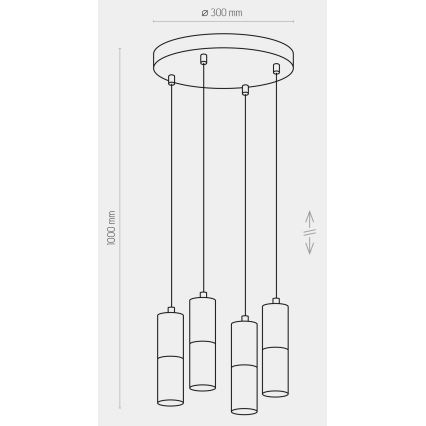 Luster na sajli ELIT 4xGU10/10W/230V bijela