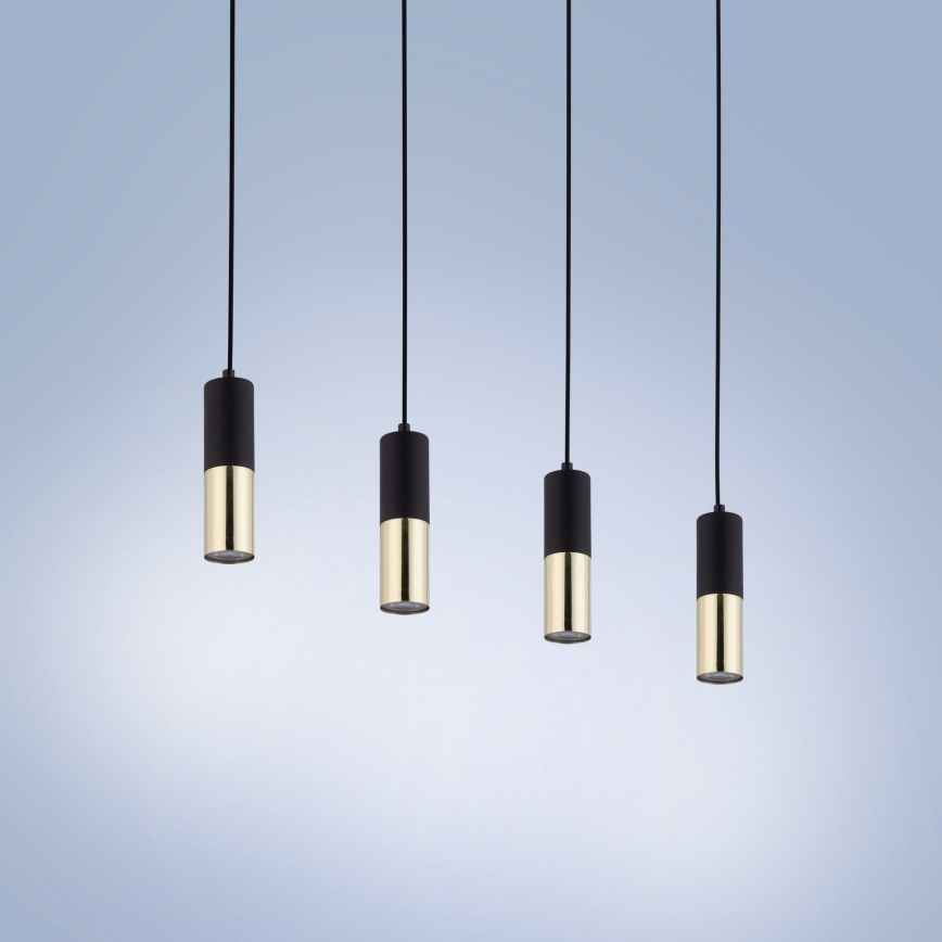 Luster na sajli ELIT 4xGU10/10W/230V crna