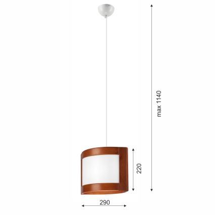 Luster na sajli ELODIE 1xE27/60W/230V hrast