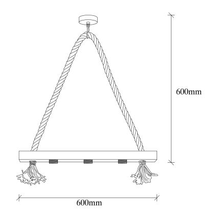 Luster na sajli EREBOS 3xE27/40W/230V