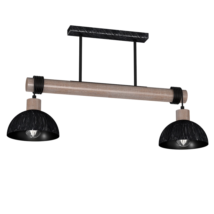 Luster na sajli ERIK 2xE27/60W/230V smeđa/crna