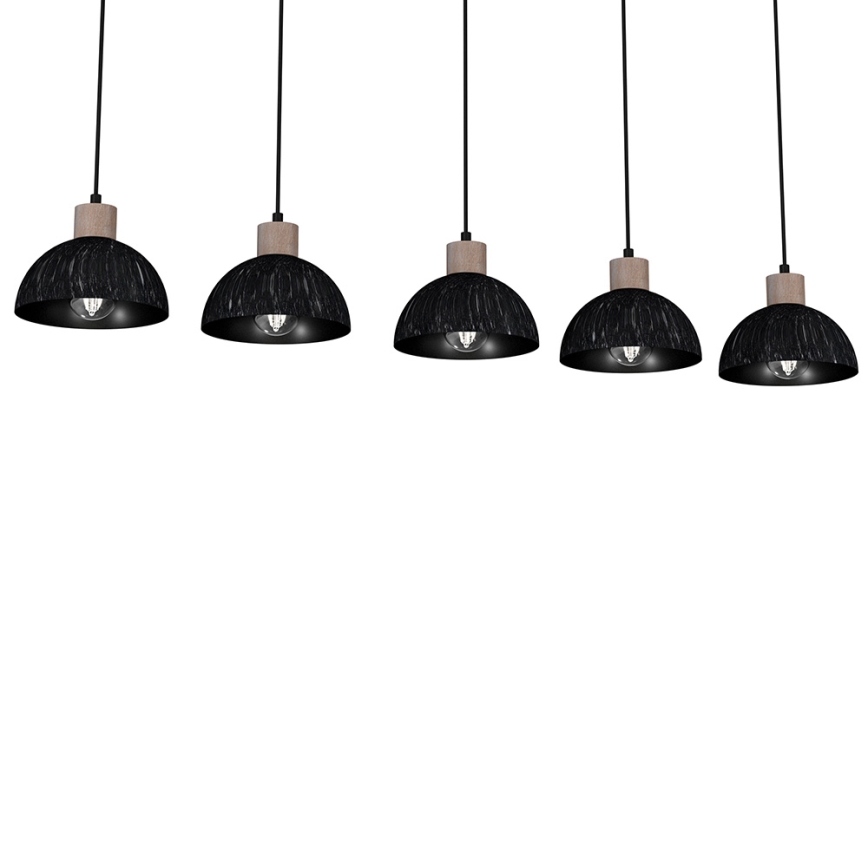 Luster na sajli ERIK 5xE27/60W/230V smeđa/crna
