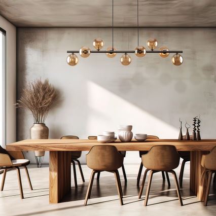 Luster na sajli ESTERA 9xG9/6W/230V smeđa/dimna bež