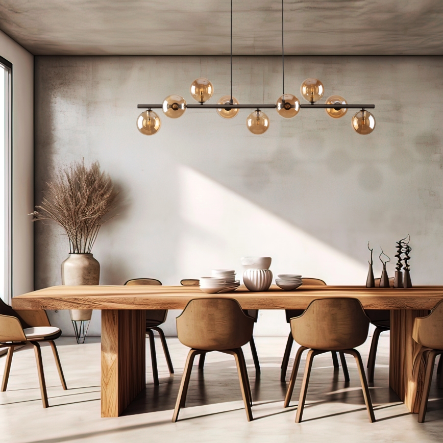 Luster na sajli ESTERA 9xG9/6W/230V smeđa/dimna bež