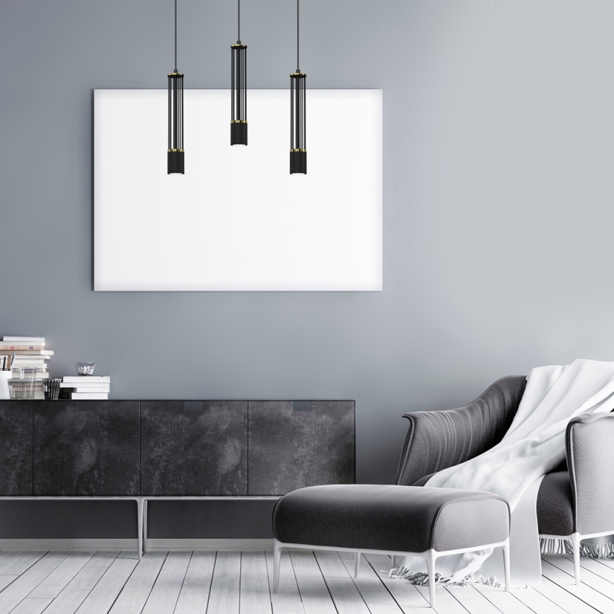 Luster na sajli ESTILO 3xGU10/40W/230V crna