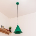 Luster na sajli ETNA 1xE27/15W/230V, promjer 25 cm, zelene boje