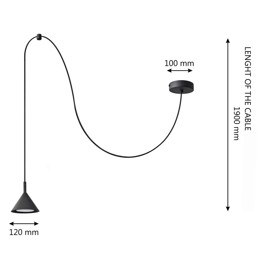 Luster na sajli ETNA 1xGX53/15W/230V crna