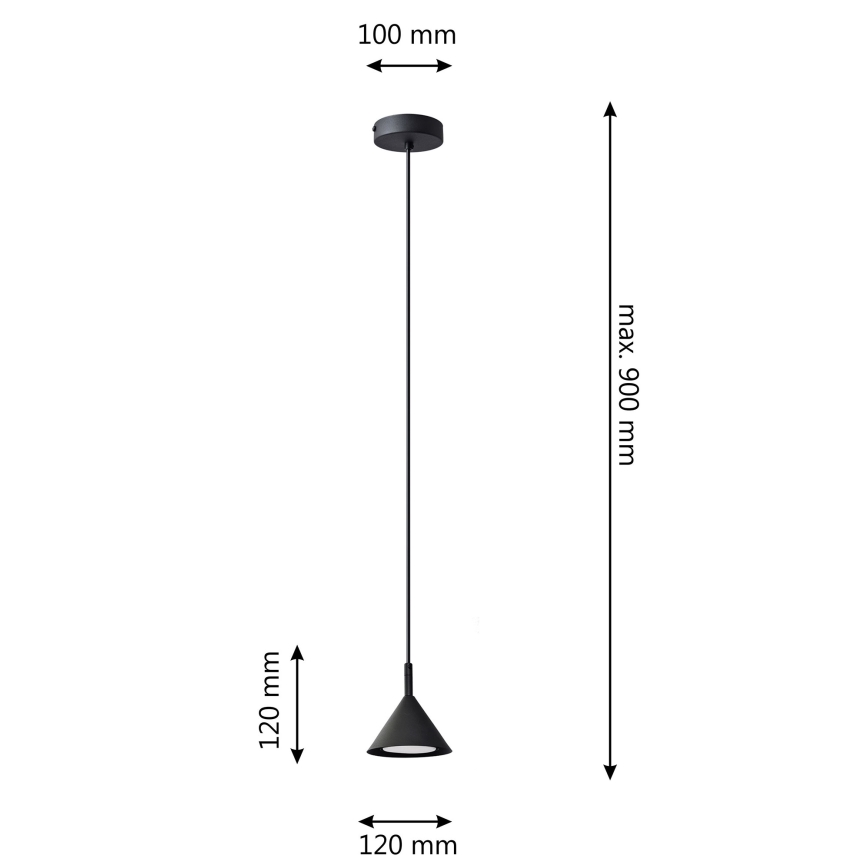 Luster na sajli ETNA 1xGX53/15W/230V crna